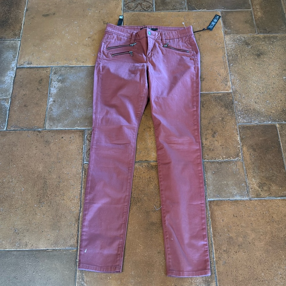 Joe’s Palazzo Burgundy Pants with Zippers Size 29 NWT